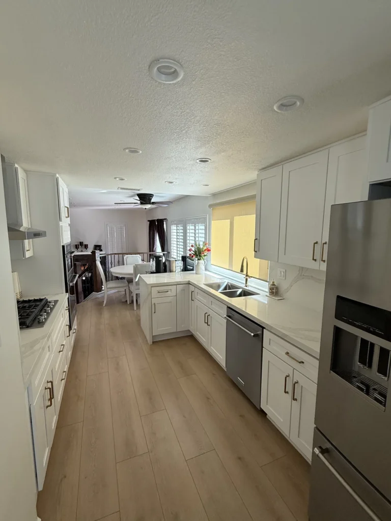 Kitchen and open floor plan, Rancho Cucamonga remodel by CASA Renovations