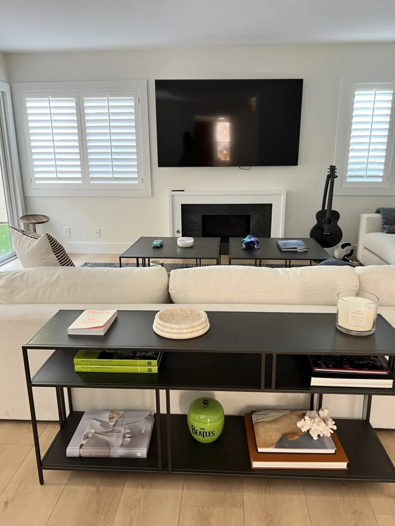 Living room fireplace and TV wall, San Diego remodel by CASA Renovations