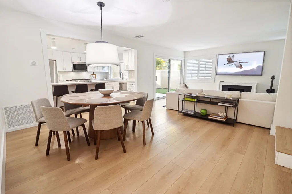Dining area and kitchen, San Diego remodel