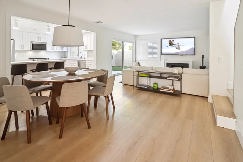 Dining table and kitchen island, San Diego remodel