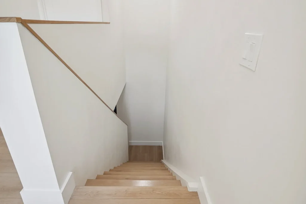 Staircase with wood treads, San Diego remodel