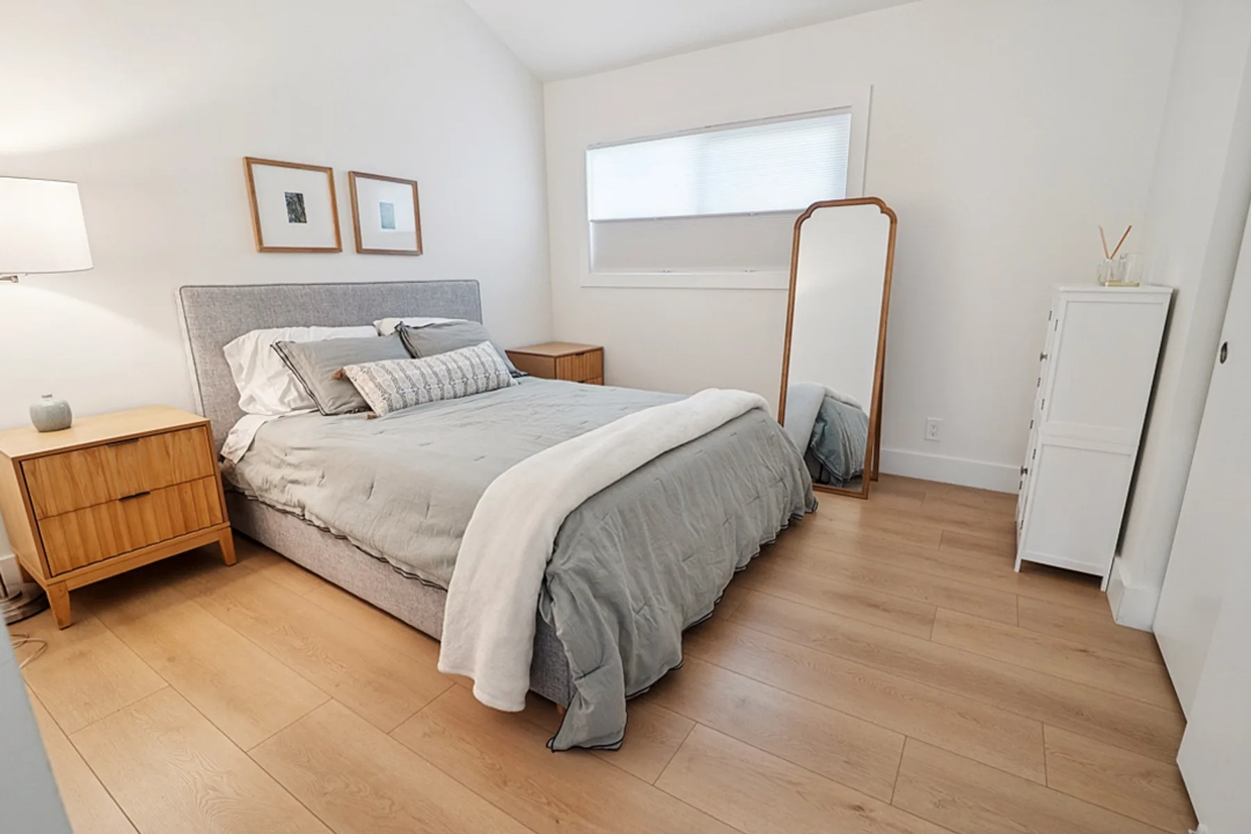 Bedroom with new flooring, San Diego remodel